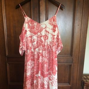 Loft Cold Shoulder, Flutter Sleeve Floral Dress